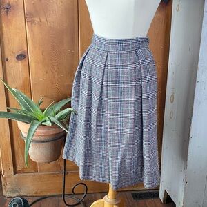 Vintage Plaid Full Skirt with Pockets